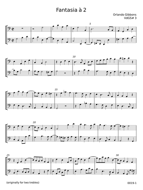 Fantasia à 2 - Orlando Gibbons