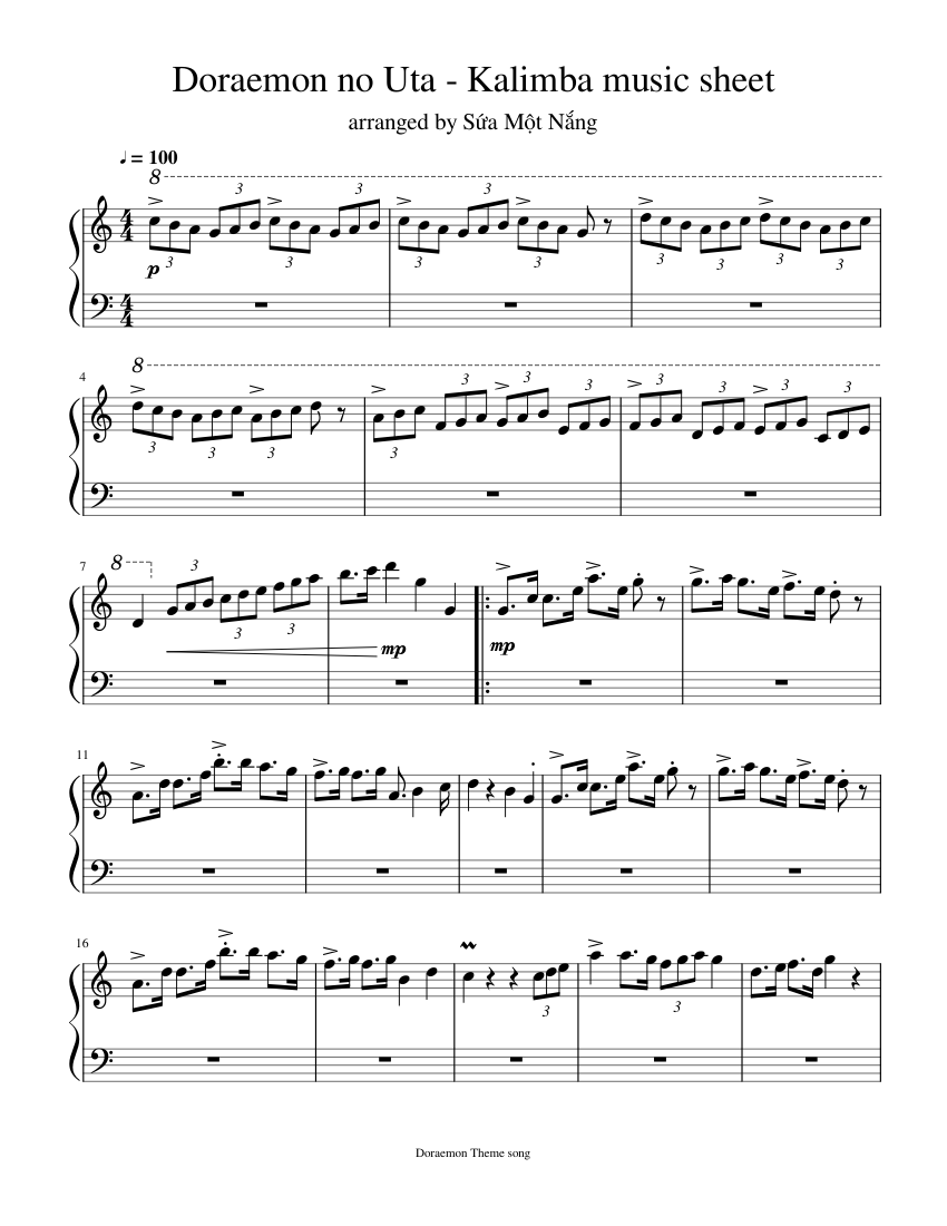 Doraemon Theme song Sheet Music for Piano (Solo) easy | MuseScore.com