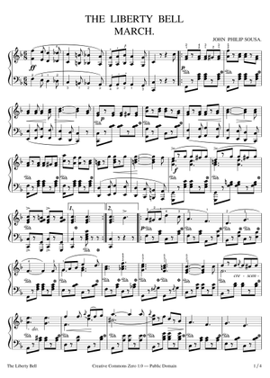 The Liberty Bell March – John Philip Sousa Sheet Music for Euphonium ...