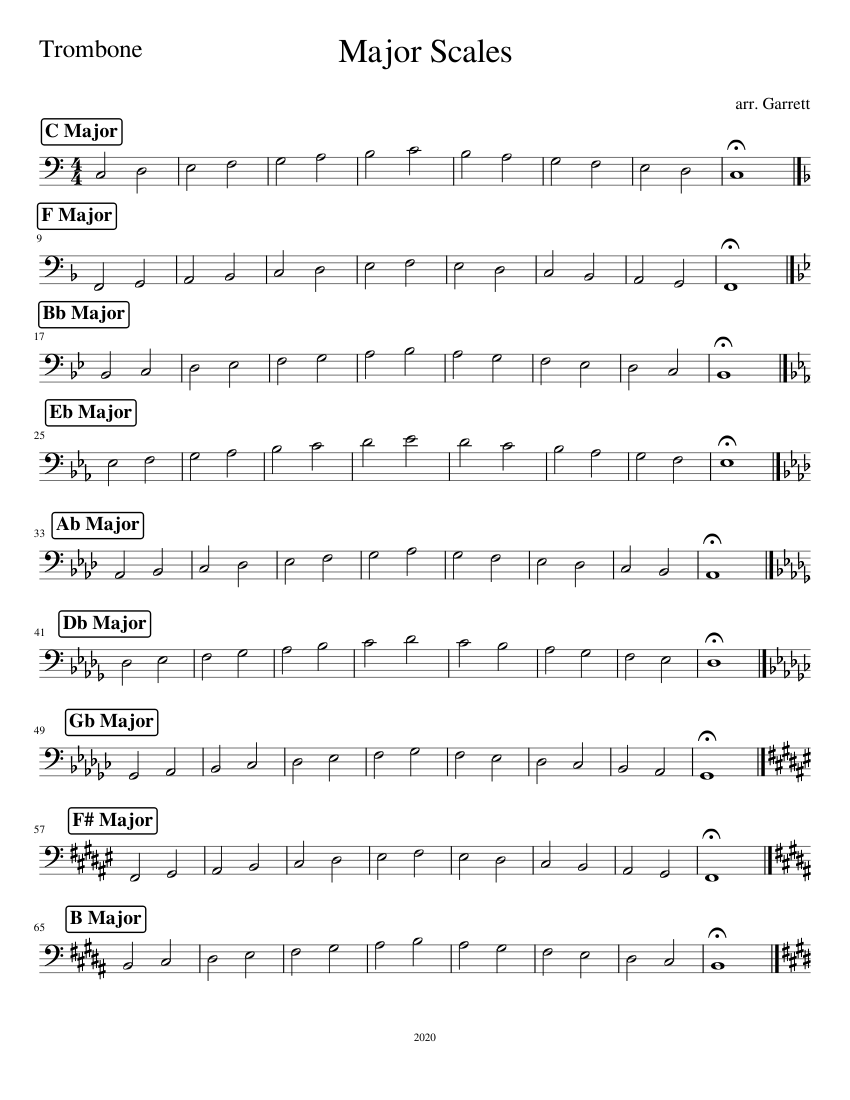 Major ScalesTrombone Sheet music for Trombone (Solo)