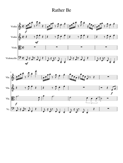 Rather Be - String Quartet