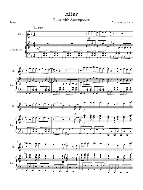 Altar by Poppy - Flute with Accompanist | Arr. Paraliyzed_evo