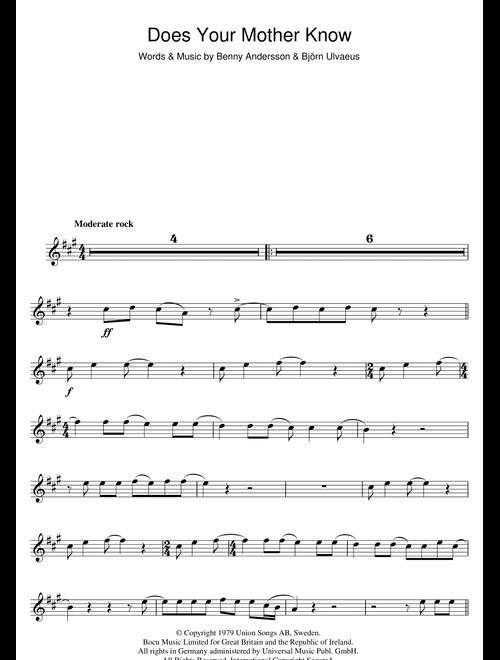 Does Your Mother Know - ABBA (Clarinet Solo)
