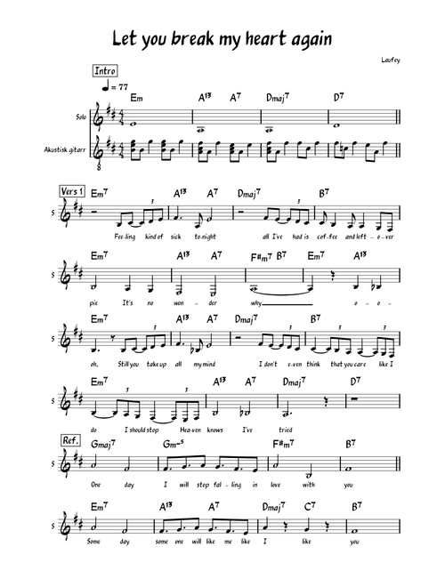 Let you break my heart again_Voice & Guitar