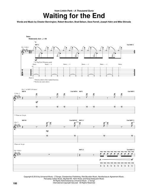 Waiting For The End - Linkin Park (Guitar Tab)