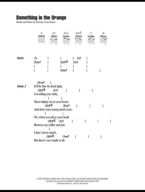 Something In The Orange - Zach Bryan (Guitar Chords-Lyrics)