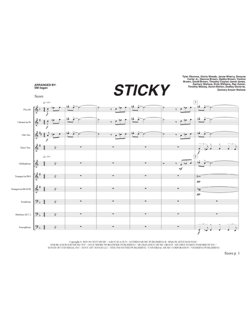 Sticky (Arr. SM Ilagan) - tyler the creator (Marching Band)