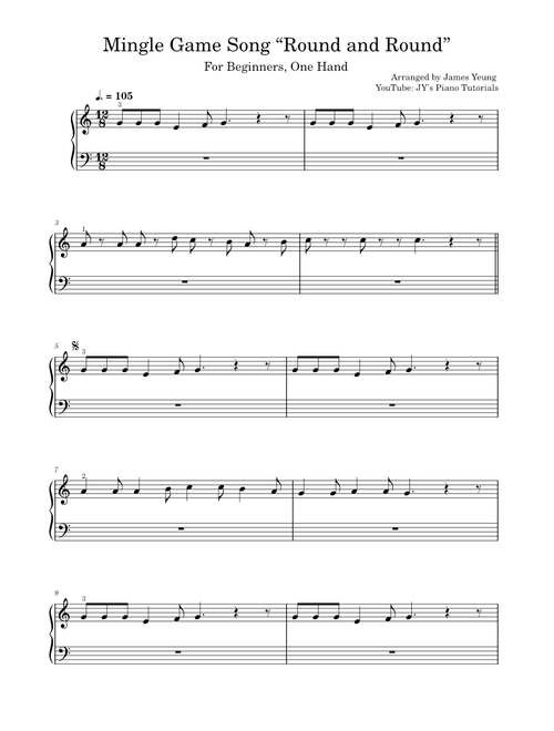 Squid Game Season 2 - Mingle Game Song “Round and Round” - For Beginners, One Hand