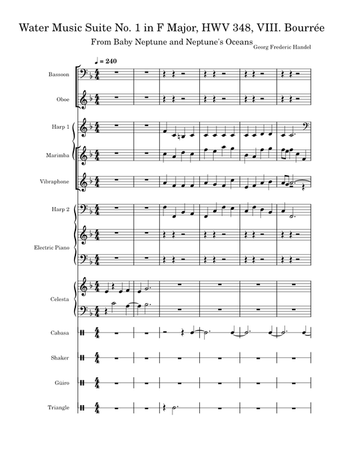 Water Music, HWV 348-350 – Georg Friedrich Händel Water Music Suite No. 1 in F Major, HWV 348, VIII. Bourrée - Baby Neptune