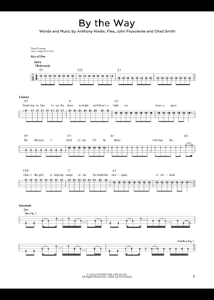 Play Official version of By the way Sheet Music by Red Hot Chili