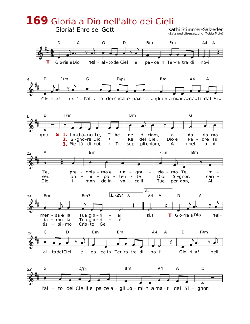 Gloria! Ehre sei Gott Gotteslob 169