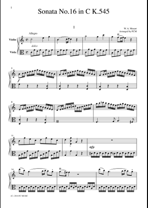 Sonata 16 Violins Sheet Music for Violin (String Duet) | MuseScore.com