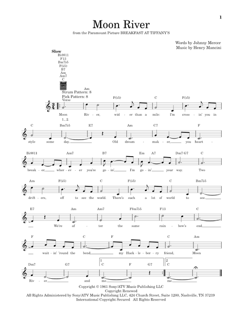 Moon River - Andy Williams (Easy Guitar)