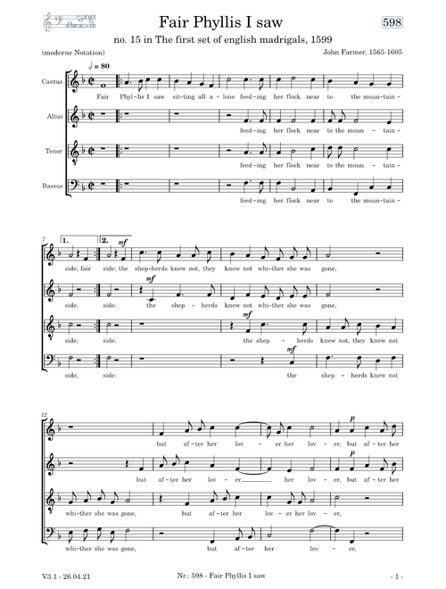 Fair Phyllis I saw – John Farmer