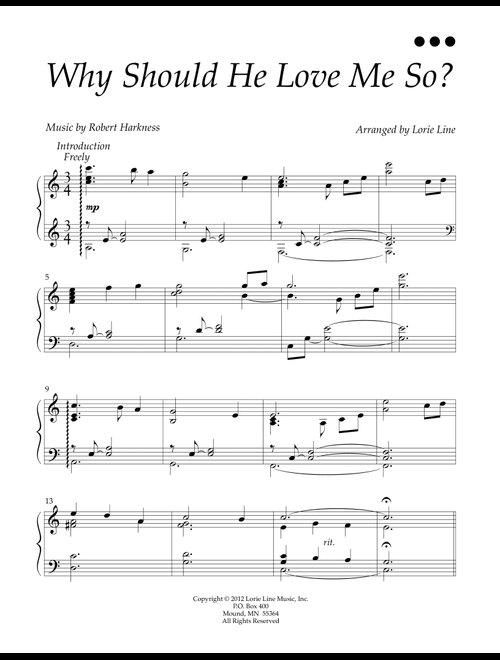 Why Should He Love Me So? (Arr. Lorie Line) - Robert Harkness (Piano Solo)