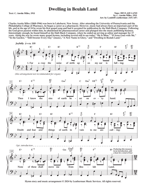 Dwelling in Beulah Land (Arr. Lyndell Leatherman) - Southwest Baptist Church (Piano-Vocal-Guitar (Piano Accompaniment))