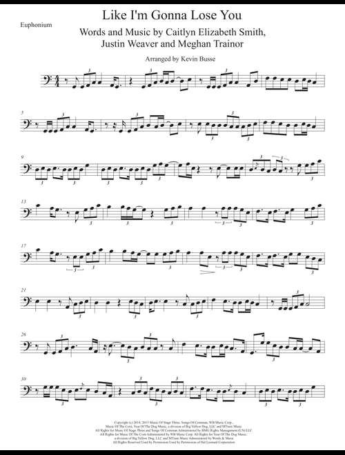 Like I'm Gonna Lose You (Arr. Kevin Busse) - Meghan Trainor (Euphonium Solo)