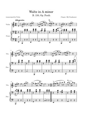 Frédéric Chopin - Valse No.19 In A Mineur - J. Dufour Sheet Music For Piano (Solo