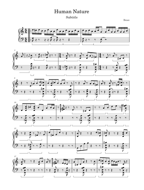 Human nature – Michael Jackson Human Nature - Michael Jackson Piano arrangement