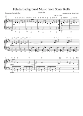 Free Feluda Theme by Satyajit Ray sheet music | Download PDF or print on  