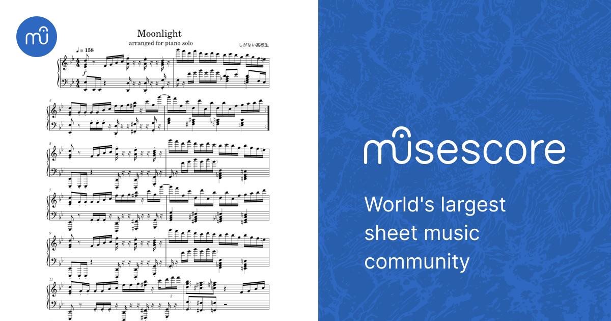 Moonlight Kokosei (しがない高校生) / arr. for piano solo(Advanced) Sheet