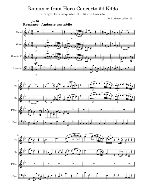 Romance from Horn Concerto in E-flat major, K.495 – Wolfgang Amadeus Mozart