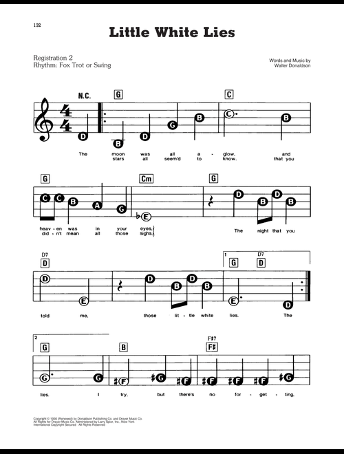 Little White Lies - Walter Donaldson (E-Z Play Today)