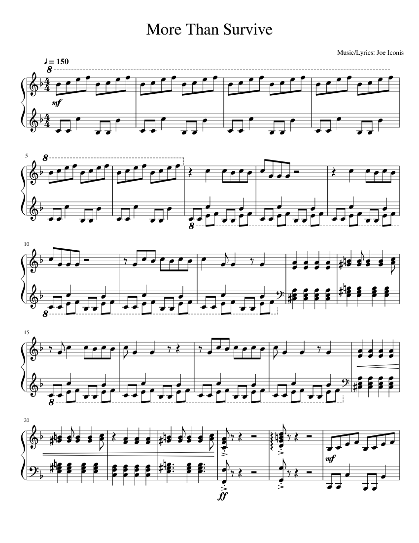 A la verdad erosión inicial More Than Survive - Be More Chill Sheet music for Piano (Solo) |  Musescore.com