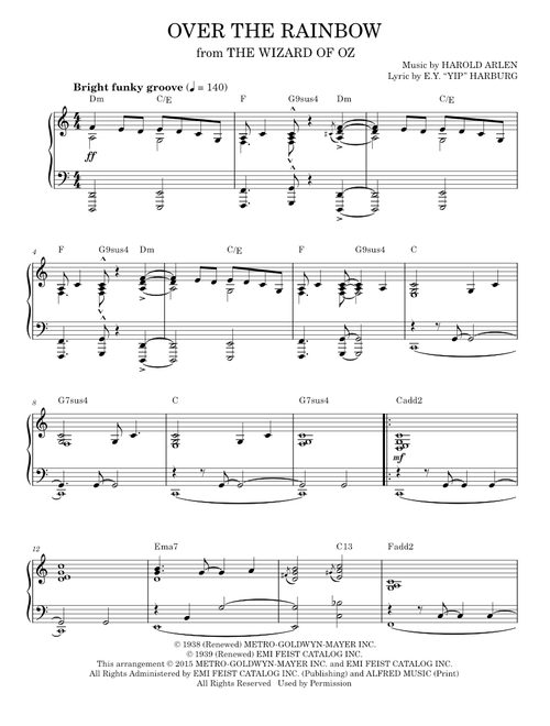 Over The Rainbow [Jazz version] (arr. Brent Edstrom) - Harold Arlen (Piano Solo)