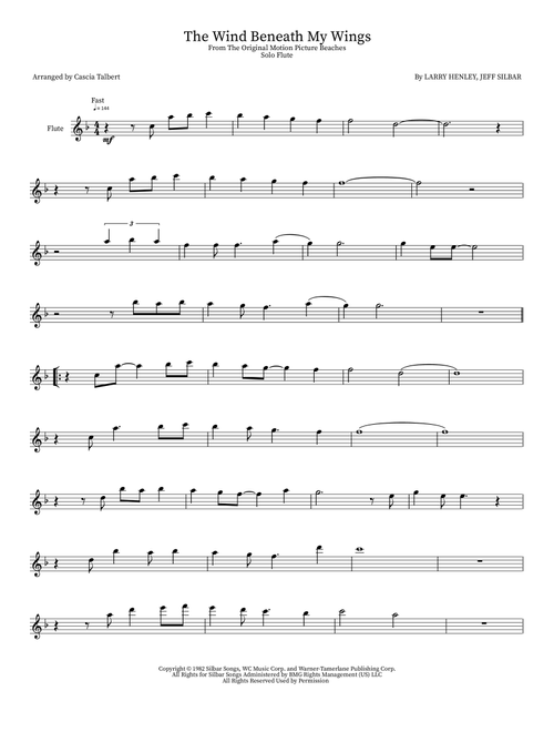 The Wind Beneath My Wings (Arr. Cascia Talbert) - Bette Midler (Flute Solo)