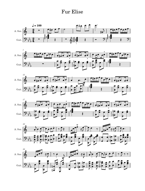 Für Elise, Jazz for alto saxophone