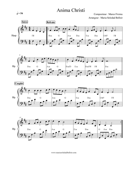 Anima Christi (Arr. Maria-Soledad Belloir) - Marco Frisina (Harp)