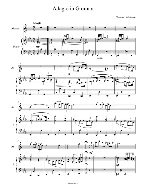 Adagio in G minor – Tomaso Albinoni