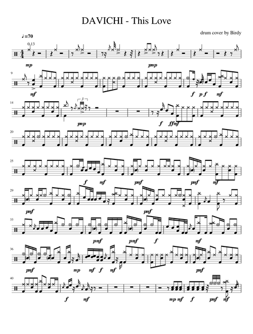 DAVICHI This Love drum score