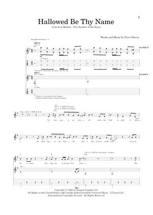Hallowed Be Thy Name – Iron Maiden Sheet Music for Piano (Solo