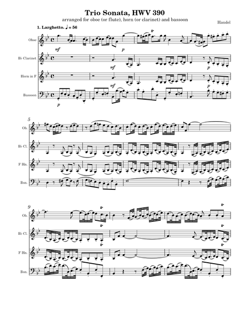 Trio Sonata in G minor, HWV 390 – Georg Friedrich Händel