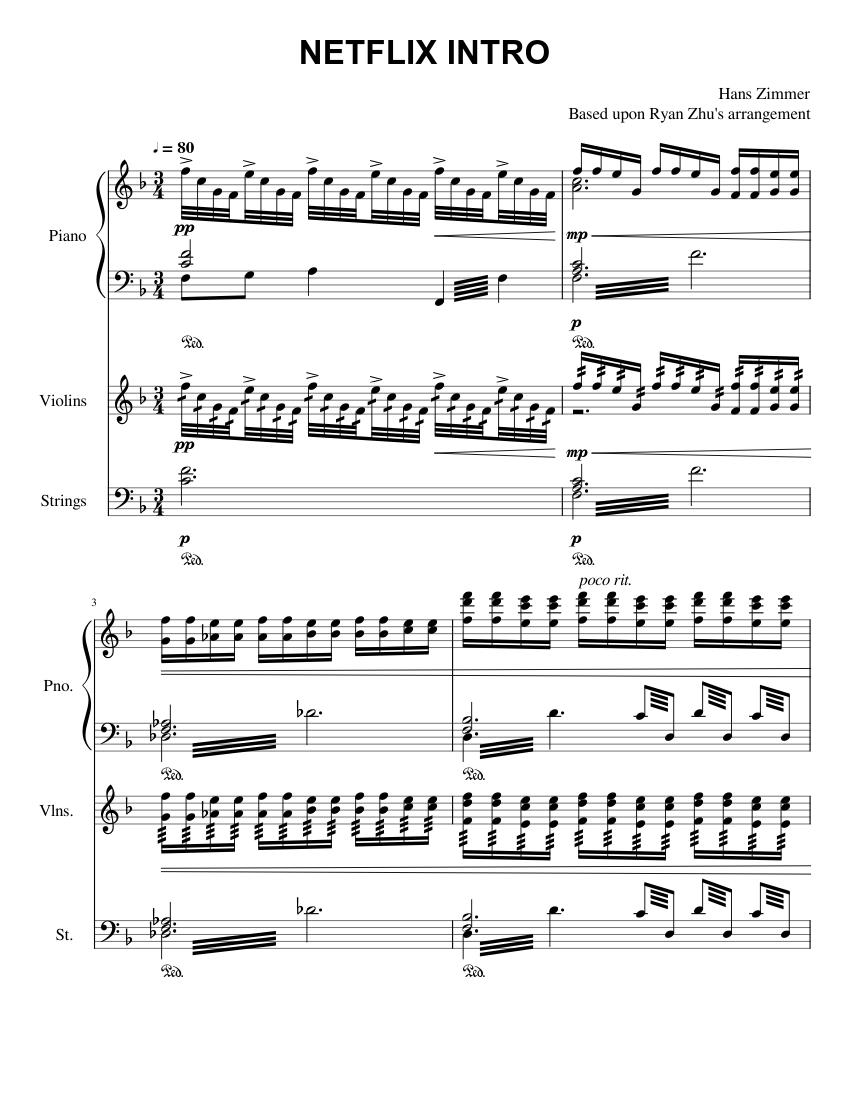 Instruments Netflix Netflix (2020) - Hans Zimmer Sheet music for Piano, Timpani, Drum group ...