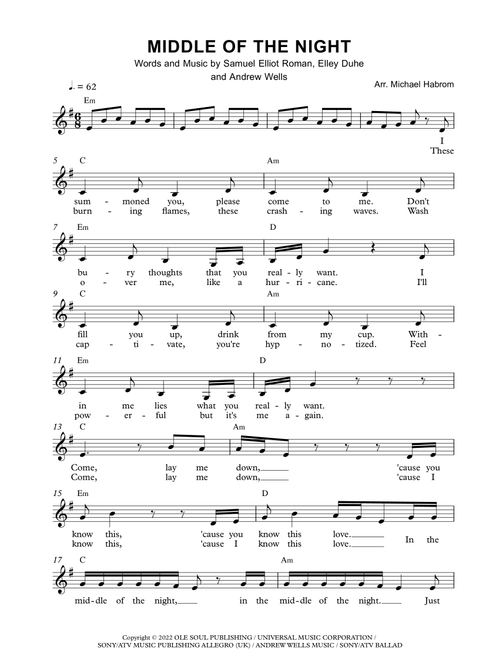 Middle Of The Night (Arr. Michael Habrom) - Elley Duhe (Violin Solo)