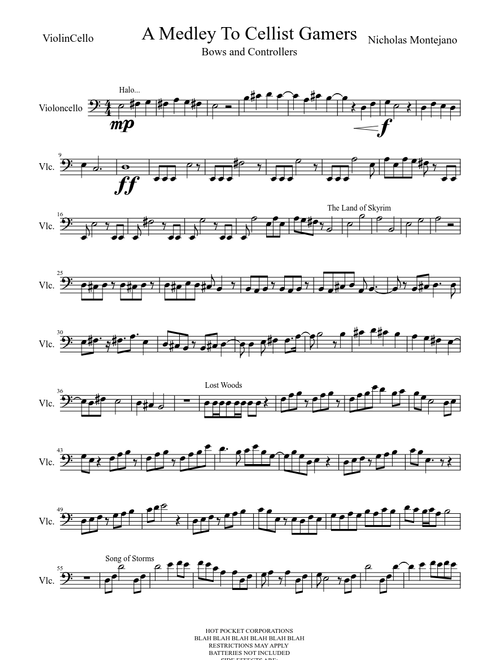 A Medley To Cellist Gamers