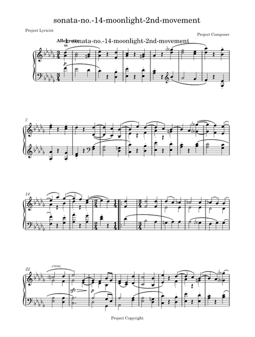 Beethoven - Piano Sonata No.14, Op.27 No.2 - 3rd Movement - "Moonlight" - Original With Fingered – Ludwig Van Beethoven