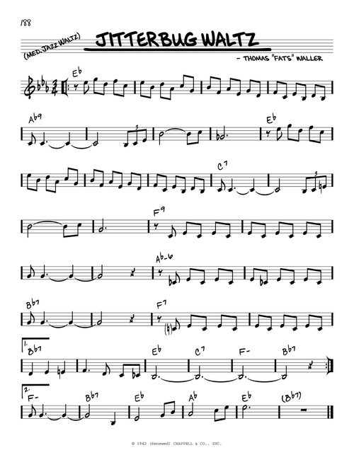 Jitterbug Waltz (arr. Robert Rawlins) - Fats Waller (Real Book - Melody-Chords)