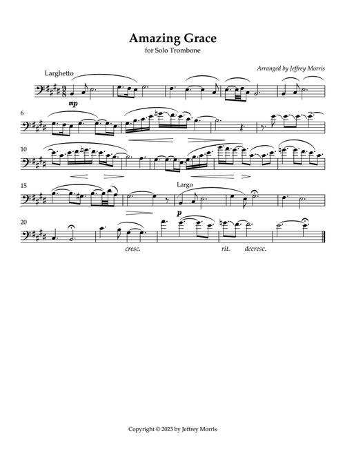 Amazing Grace (Arr. Jeffrey Morris) - William Walker (Trombone Solo)