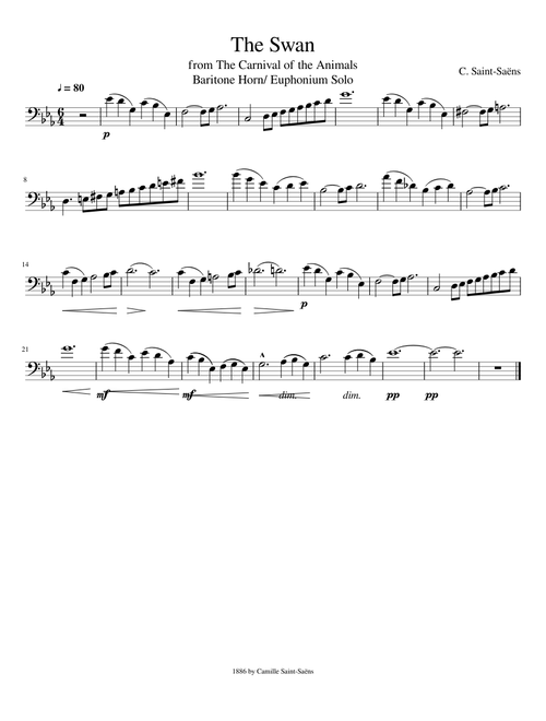 The Swan for Euphonium and baritone horn