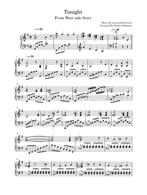 Tonight – Leonard Bernstein ( From the West side Story )