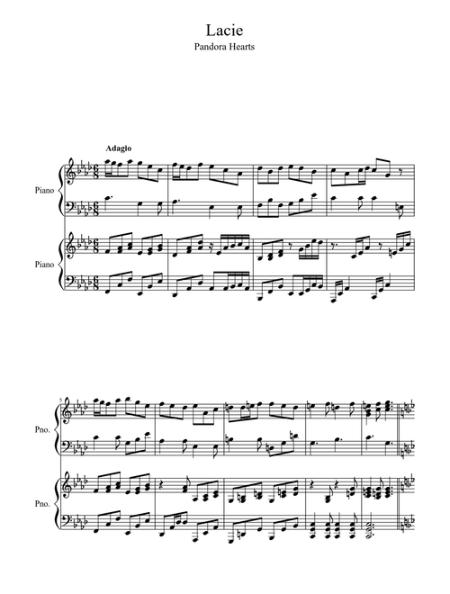 Pandora Hearts-Lacie Elliot and Leo Piano Duet Version