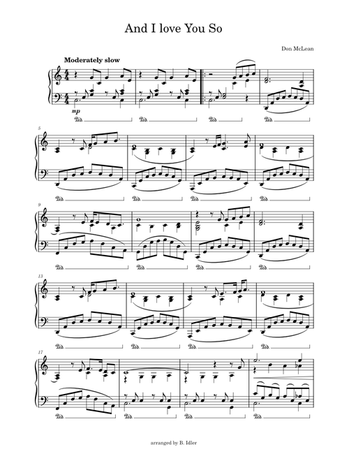 And i love you so – Don McLean