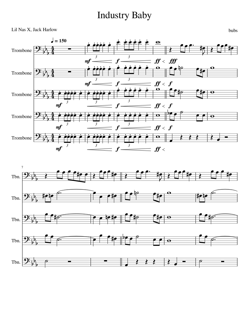 Industry Baby Sheet music for Trombone (Mixed Quintet)