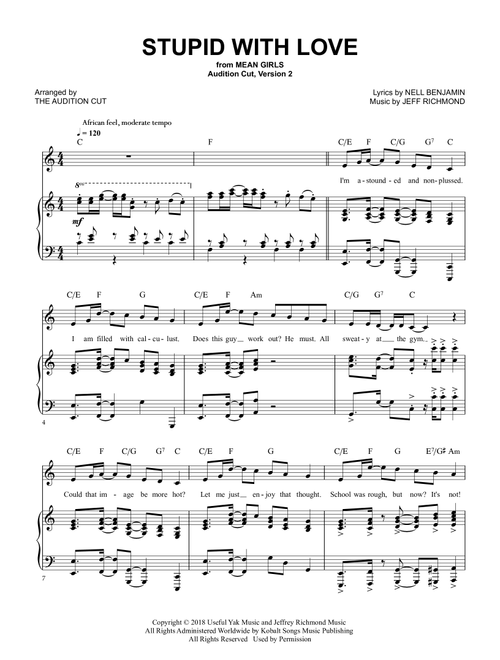 Stupid With Love (Arr. The Audition Cut, Version 2 - from Mean Girls) - Erika Henningsen & Original Broadway Cast Of (Piano Vocal)