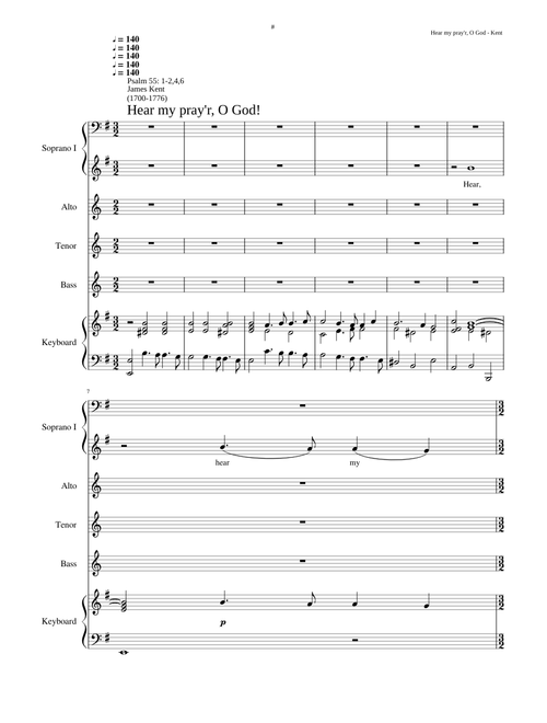 Hear my prayer O God - James Kent