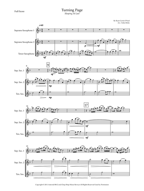 Turning Page (Arr. Fabio Britto) - Sleeping At Last (Woodwind Ensemble)